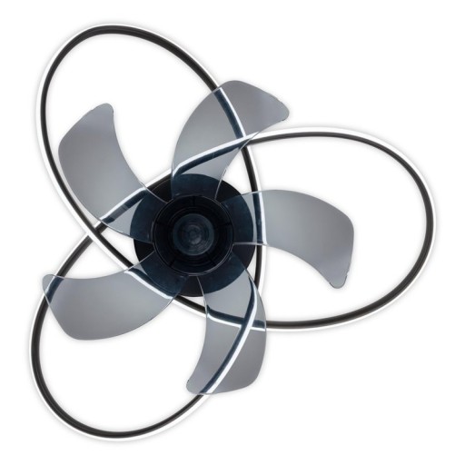 moderne LED Deckenleuchte "RICCIO" inklusive Ventilator, Nachtlichtfunktion, Dimmung und Lichttemperatureinstellung ist mit fest verbauten LEDs bestückt und hat einen ungefähren Øvon 58 cm.