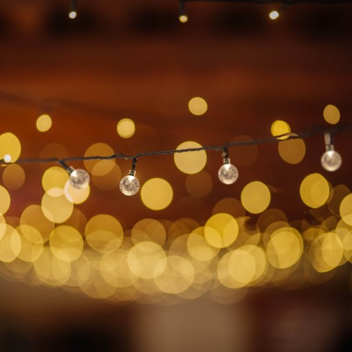 Outdoor light chain with decorative balls in glass look, 868 cm long, warm white,