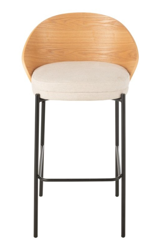 J-Line Bar stool Lone Plywood/Metal Natural/Beige