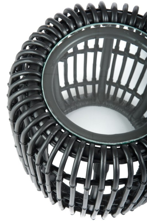 J-Line side table Round - jute/glass - matt black