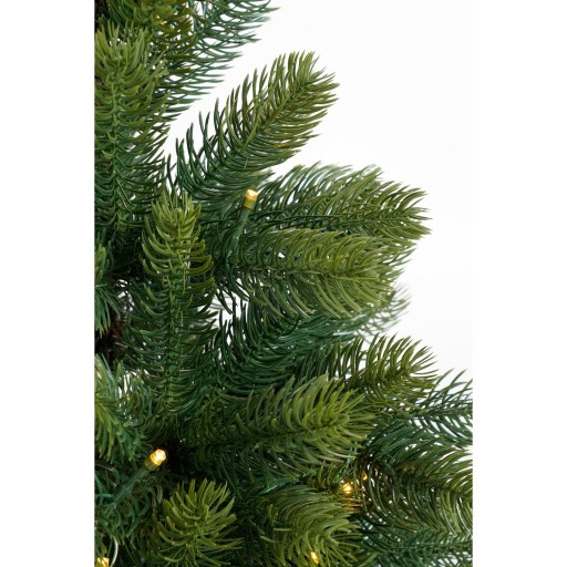 Nagoya Set van 2 Kerstbomen en 1 Kerstkrans voor Buiten met LED Verlichting en Timerfunctie - H90 x Ø45 cm - Groen