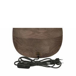 Peake Brown Mango Wood Round Table Lamp Big