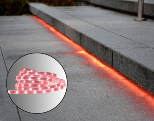 The LED "Stripe" Outdoor 500 cm, 24 watts, warm white, with color changer, dimmable, including remote control and accessories