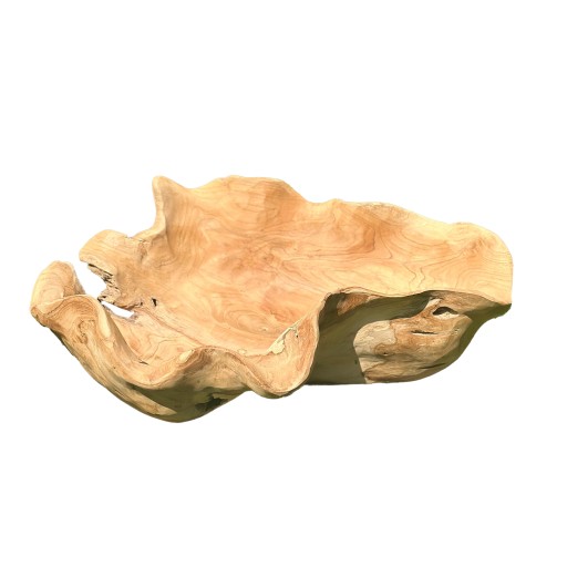 Loza Organische Teakhouten Kom | Natuurlijke Vorm | 40x15x50 cm - Product afbeelding