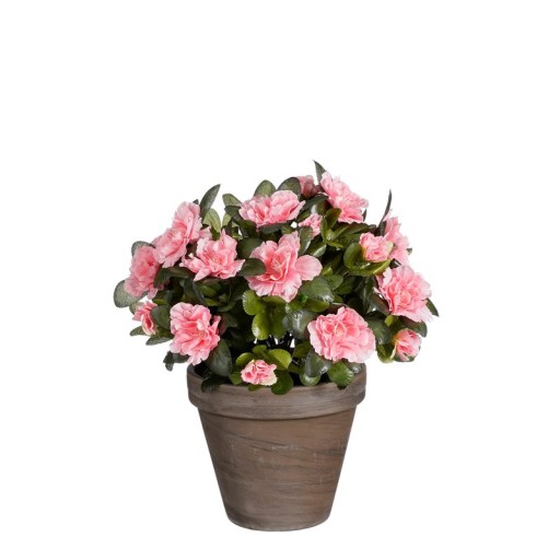 Kunstplant Azalea in Bloempot Stan | H31 x Ø26 cm | Perzik