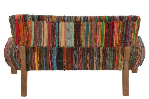 J-Line Sofa 2 Persons Chindi Wood/Textile Mix