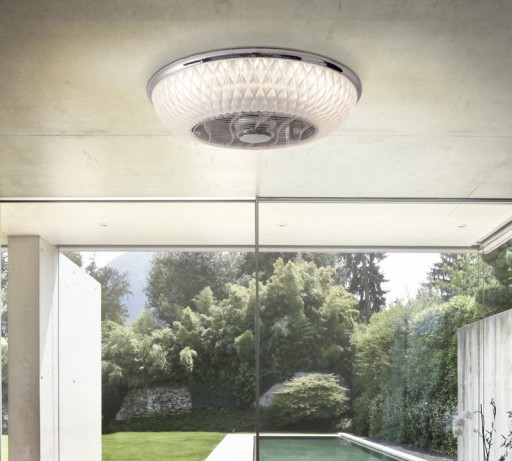 LED ceiling light "Viento" with fan, made of metal and plastic, with integrated LEDs, lighting for living rooms or office