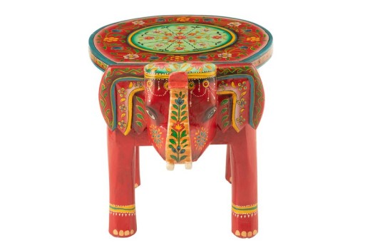 J-Line Stool Elephant Mumbai Mango Wood Mix