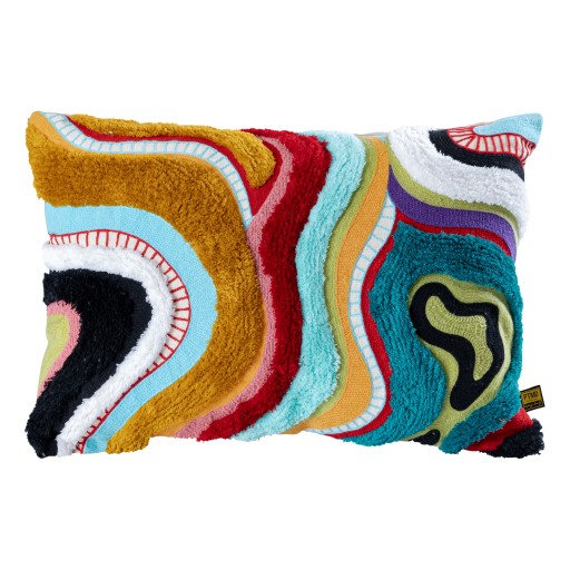 Courtneay Blauw Rechthoekig Borduurkussen | 60x40 cm - Product afbeelding