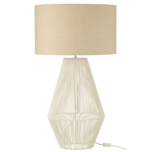 J-Line Tafellamp Striing Wit | Metaal & Papier 78 cm