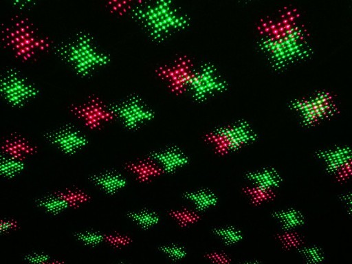 Laser outside spy with projector, skewer made of plastic, colorful, with integrated LED, spotlight for outside