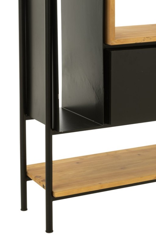 J-Line Shelf Tina Wood/Iron Black/Natural Small