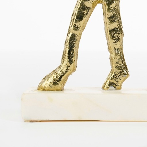 Kerstdecoratie Hert - L20 x B5 x H27 cm - Aluminium, Marmer - Champagne