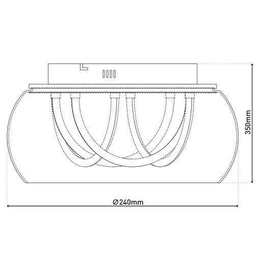 LED ceiling light "Malou" Ø 45 cm, 23.5 cm high, made of metal, smoke glass, integrated LEDs, warm white