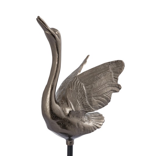 Joycee Brass Casted Alu Swan Statue Open Wings