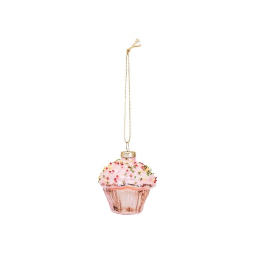 Kersthanger - Cupcake - Glas - 6x6,5cm