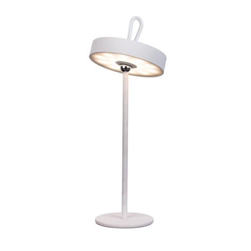 LED battery table lamp magnetically "Ella" for outside and inside, made of metal and plastic in white, 35 cm high
