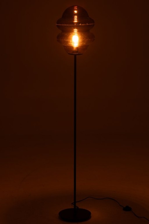 J-Line Floor Lamp Honey Spoon Glass Brown
