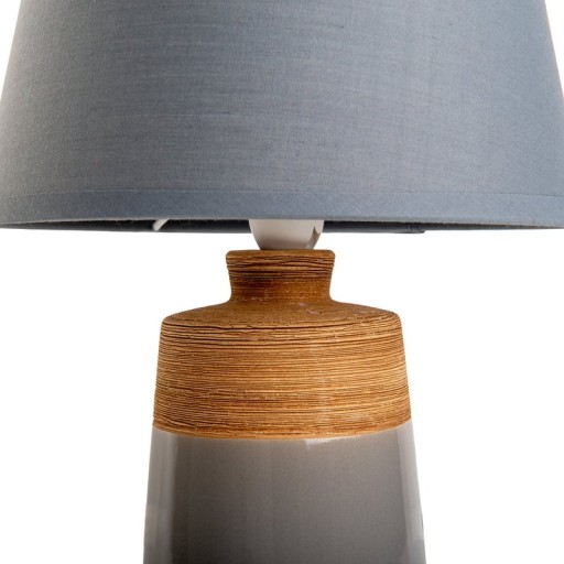 Ceramic table lamp "Talia", table lamp made of ceramic, beige/gray, with E14 socket, for dining room, living room, hallway or office, 31 cm high