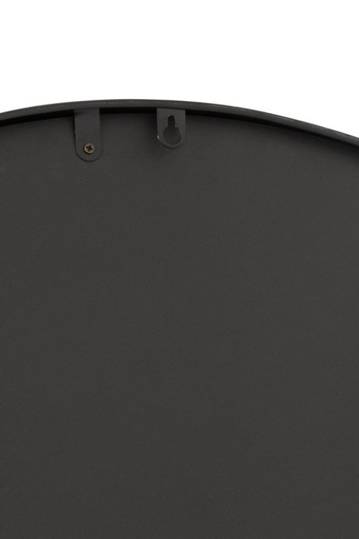 J -Line Klock + Mirror World Map - Wood - Black - Ø 79 cm