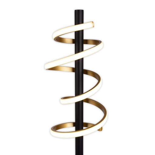 LED-Stehleuchte "BELLEZA", moderne Stehlampe aus Metall und Kunststoff in Schwarz, Gold und Weiß, mit fest verbauten LEDs, 140 hoch, Beleuchtung für Wohnzimmer, Esszimmer, Schlafzimmer oder Büro.