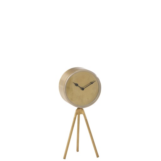 J-Line klok Triepod - metaal - goud - small - Ø 15 cm