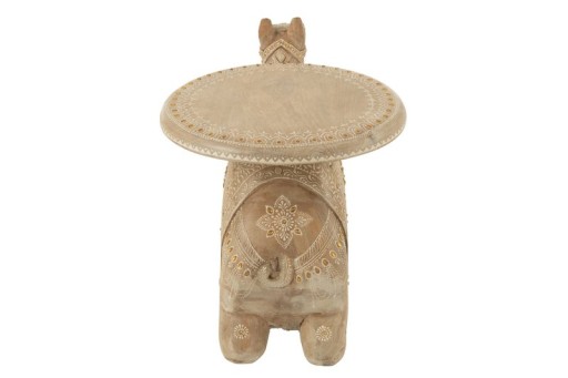 J-Line Side table Camel Mango Wood Naturel/White