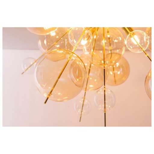 Deckenleuchte "EXPLOSION" amber aus Metall und Glas, G9 Fassungen, Deckenlampe für Esszimmer, Wohnzimmer, Diele oder Büro, Ø57 cm