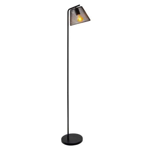 Standing lamp "Korie", floor lamp made of black in black, with E27 socket, 140 cm high, for living area and office.