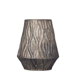 Deandra Silver Alu Sheet Pot Wavy Patt Rnd Low M