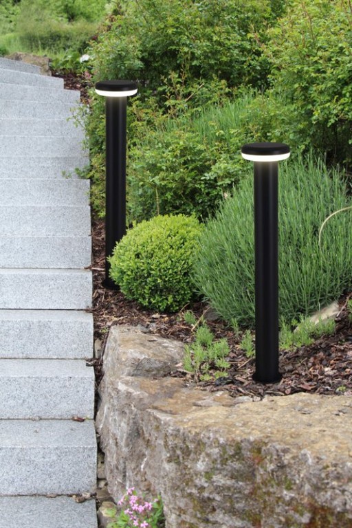 LED outer socket light "mushroom", made of metal and plastic in anthracite, with integrated LED