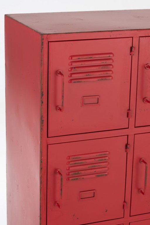 J-Line Cabinet 9 Drawers Metal Red