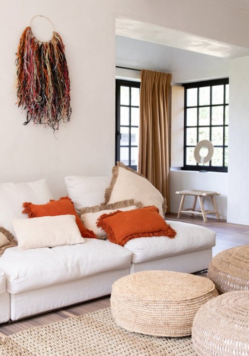 The Raffia Flores Pouffe - Natural