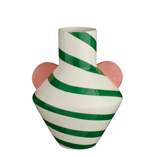 Stratt Vase - H28 x Ø22 cm - Ceramic - Green