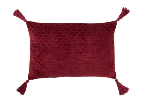 J-Line cushion Pattern Rectangle - cotton - dark red