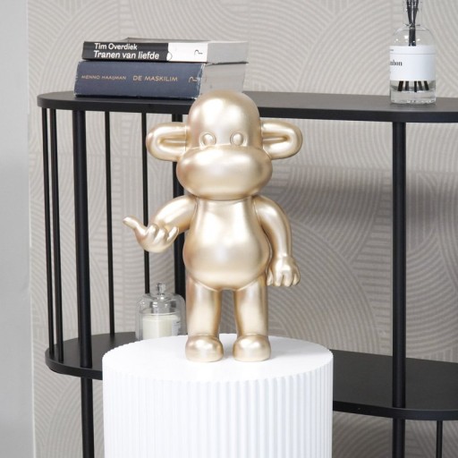 Ornament - Hang Loose Monkey Figurine 'The Legend' - Polyresin - Gold - 33x21x50cm