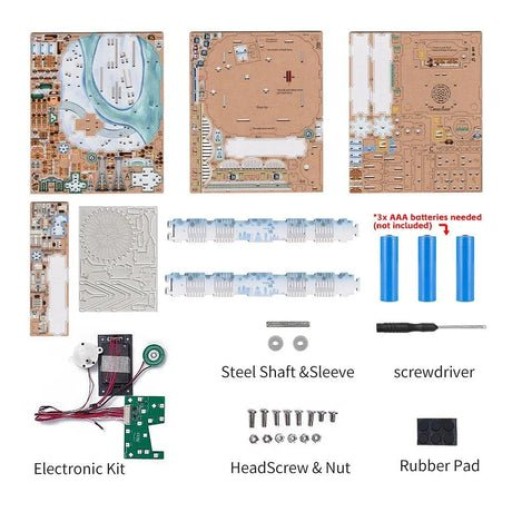 Tonecheer, Muziekdoosje, DIY 3D Houten Puzzel, Snow World, TQ071, 14x16x15,7cm