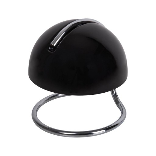 Table lamp "Burano" black, approx. 25 cm high, Ø 23.5 cm, made of chrome -colored metal and black glass, E27.