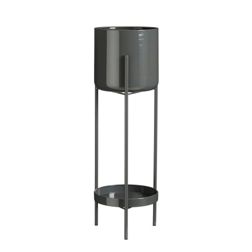 Colyn Bloempot op Standaard - H60 x Ø19 cm - IJzer - Zwart