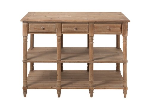 J-Line Console 6 Drawers Wood Natural