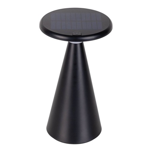 Solar battery table light "Palu" for outside and inside, made of plastic in black, 20 cm high