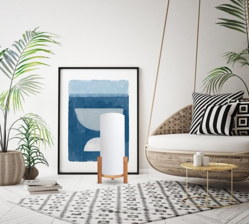 Ackitical lamp "Madita" 48 cm high, in white/nature, with integrated LED, dimmable with touch sensor