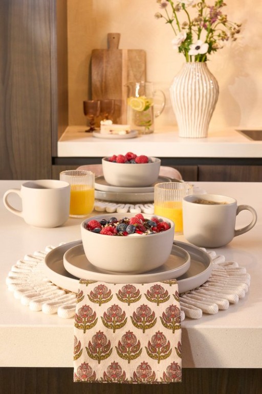 OZZU DESCRIES SET 4 PERSONS - STONE GOOD - TAUPE