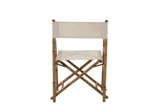 J-Line chair Director Foldable - bamboo/textile - white