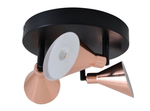 3 LED wall u. "Copper" ceiling spotlight d:38cm