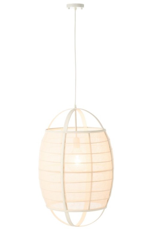 J-Line Hanging Lamp Ion Linen/Bamboo White Large