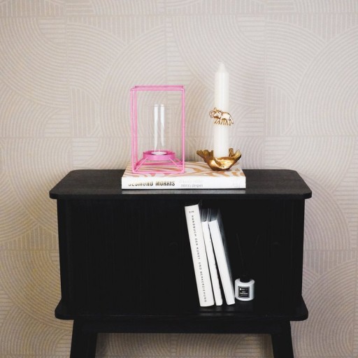 Latern - Metal/Glass - Pink - 12,5x12,5x20cm