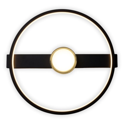 LED ceiling light "Cimo" made of black metal and plastic, 40 cm long, dimmable by wall switch