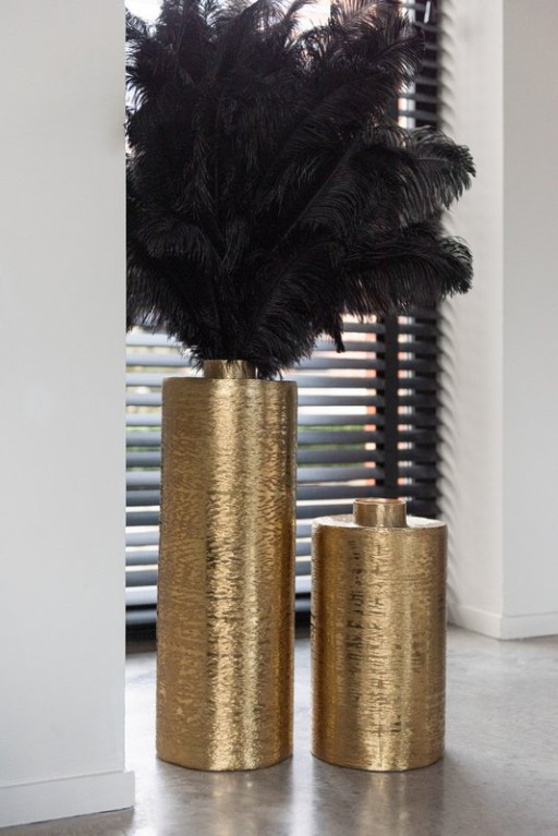 J -Line Vase Round - Metal - Gold - Small - 38.5 cm high