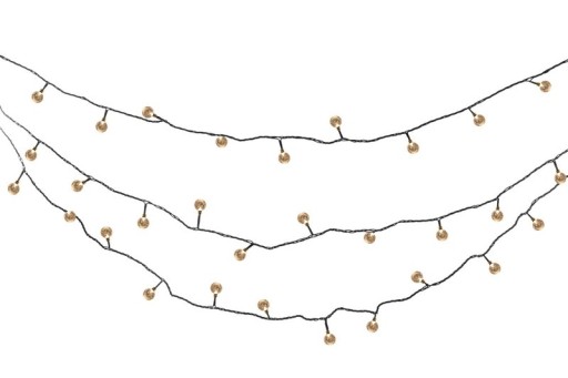 Outdoor light chain with decorative balls in glass look, 868 cm long, warm white,